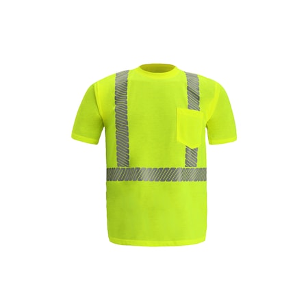 High Viz Short Sleeve Jersey T Shirt, 3X-Large, Lime, Class 2